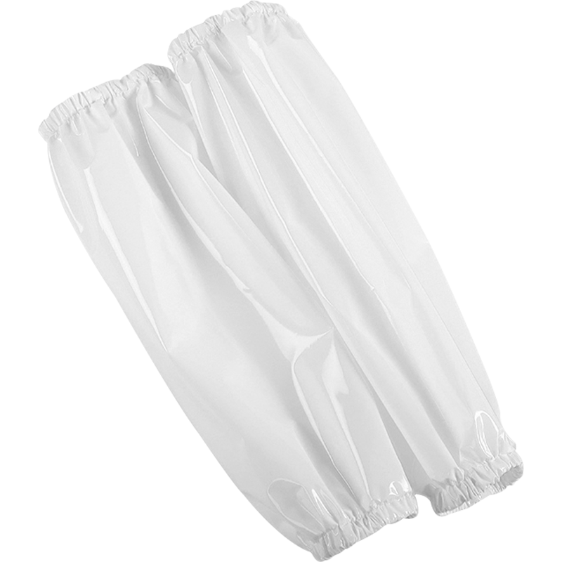 胜丽 防水防油袖套男女防脏防污套袖工作耐磨厨房护袖PVC皮护袖 APW802 白色 5副