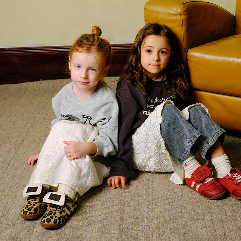 TOPSTAR儿童运动鞋男童轻便透气耐磨阿甘鞋女童休闲鞋一脚蹬室外德训鞋 红色 27 内长16.5cm