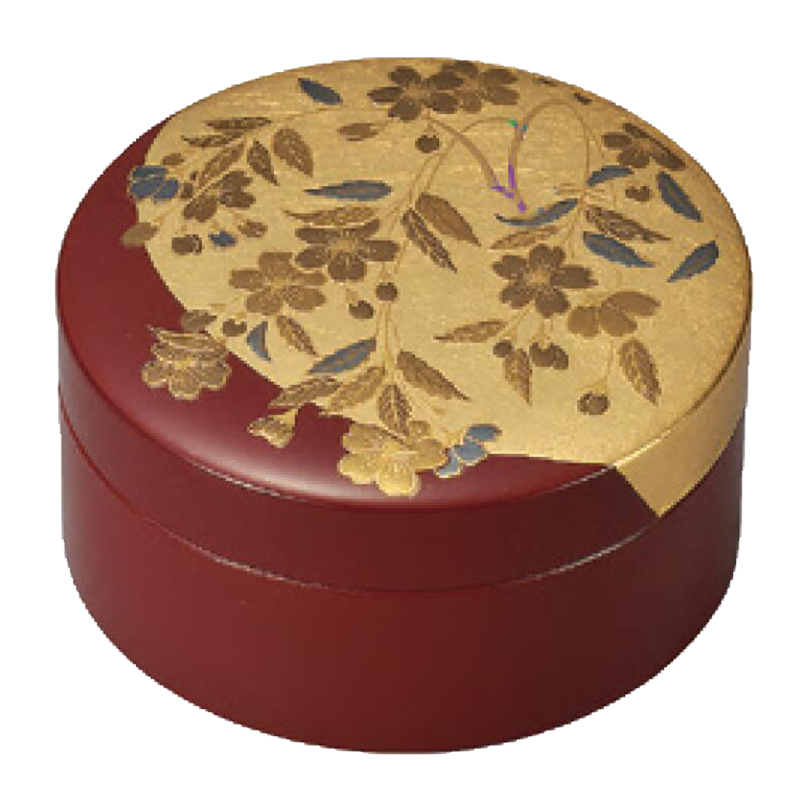 予粹日式山中漆器金箔莳绘小盒小号首饰盒小饰品收纳盒储物盒礼物