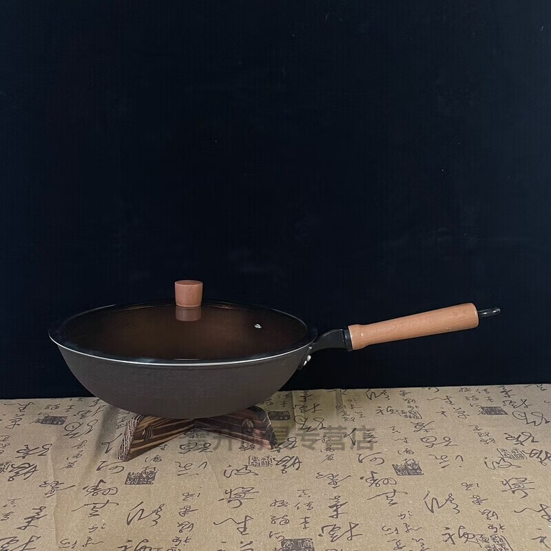 玘瑄龟锅欣炊32厘米老式传统铁锅铸铁家用生铁龟纹炒锅炒菜锅不粘锅特