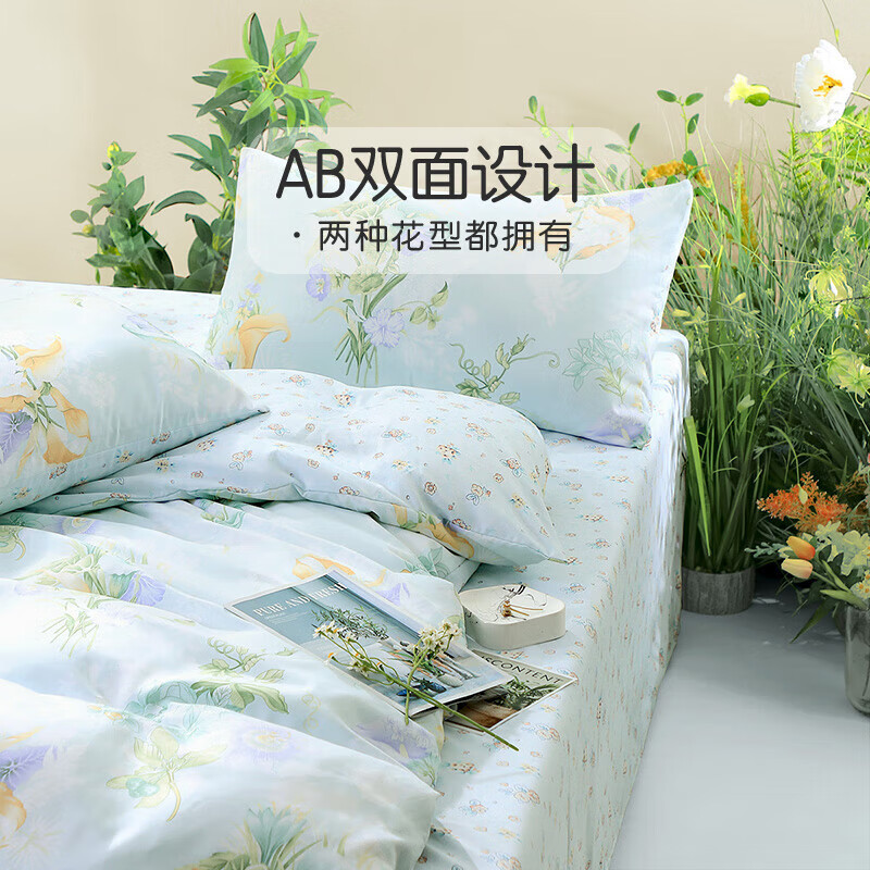 馨而乐(Bravo)富安娜出品四件套磨毛被套床单被罩双人床上用品套件203*229cm