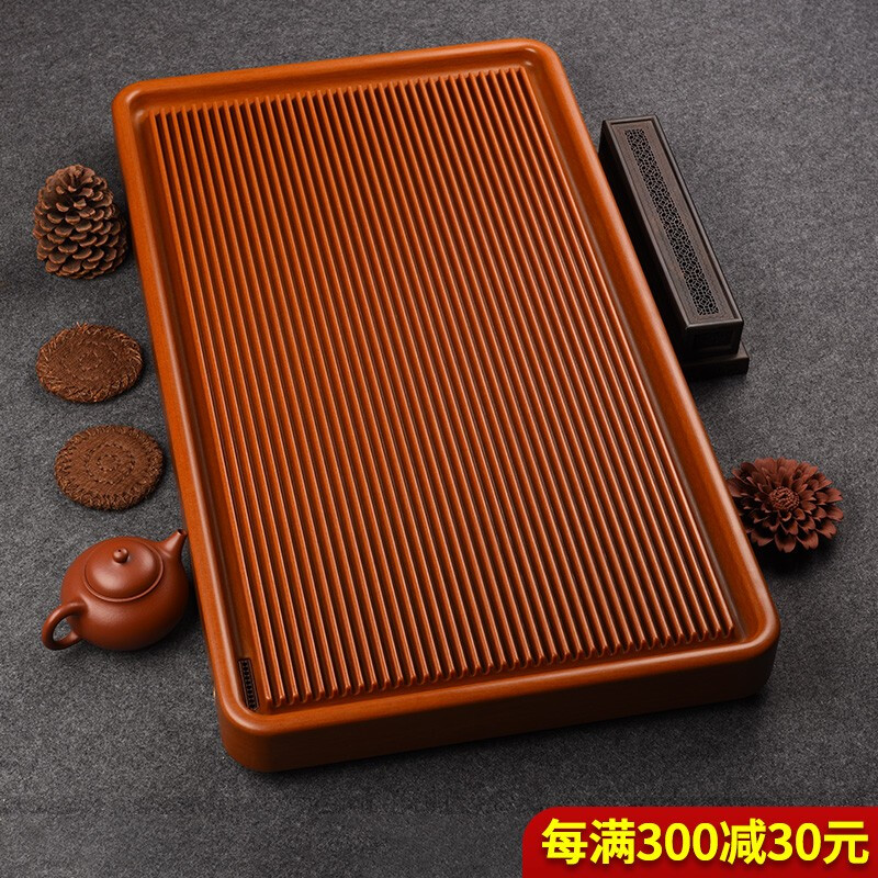 锦格德国电木茶盘家用高密度德料32支电胶木泡茶台高档茶具干泡茶托盘 德国电木黄金料长60宽40高5cm