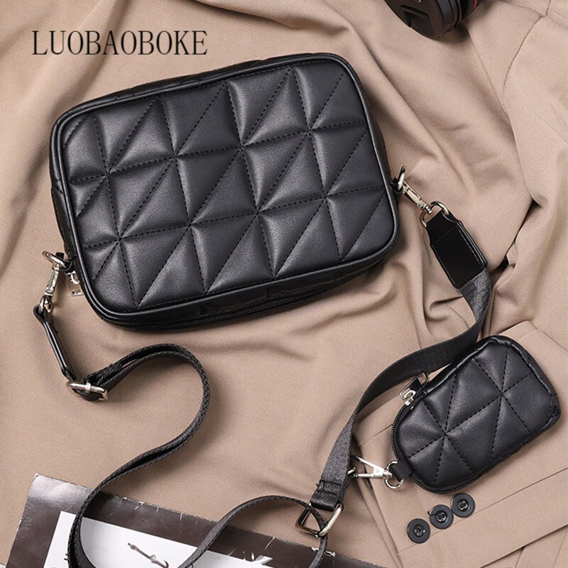 罗保伯克(luobaoboke)个性男士小方包可拆卸子母包 轻奢品牌男包单肩