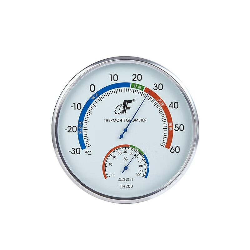 德福高精度20cm大表盘壁挂式室内家用机械无需电池精准测温工业温度表