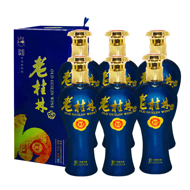 桂林三花酒 白酒 米香型 10年老桂林 42度 500ml*6 整箱装