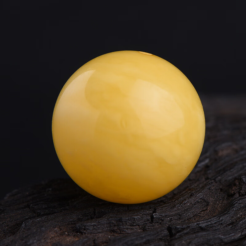 原矿无优化鸡油黄新蜜蜡散珠圆珠多宝佛珠手串单珠星月配饰 图片色