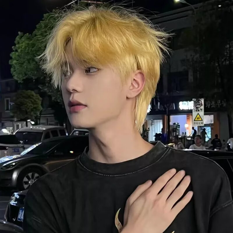 流行色男士专用显白樱花粉雾感银灰紫男生染发剂 黄金色(染过黑色选)