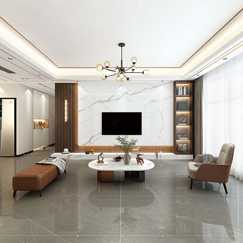 润华年新款电视背景墙壁纸爵士白壁布大理石纹壁画客厅仿岩板墙布 选