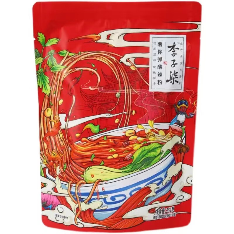 新包装酸辣粉272g袋装四川红薯粉粉丝冲泡薯你弹酸辣粉 水煮款李子柒