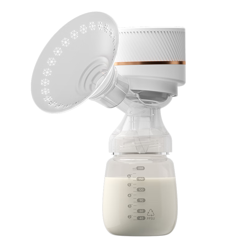 AUX 奥克斯 电动吸奶器全自动便携吸奶器孕妇产后无痛催乳按摩集奶器 白|27档+PP奶瓶180ml