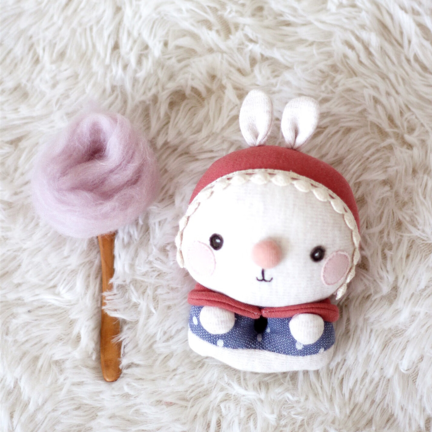 chen)婴儿安抚玩偶老虎手工新生婴儿兔宝宝摇铃自制布艺玩偶小老虎diy