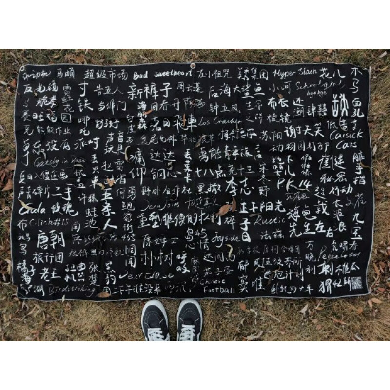 名称手写字体挂布 宿舍卧室酒吧装饰个性 42所原创设计 绒布黑底白字