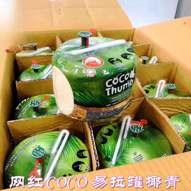 颜曼箐现货网红椰青椰子汁新网红Coco6个装易开宝泰国椰皇新鲜 6个