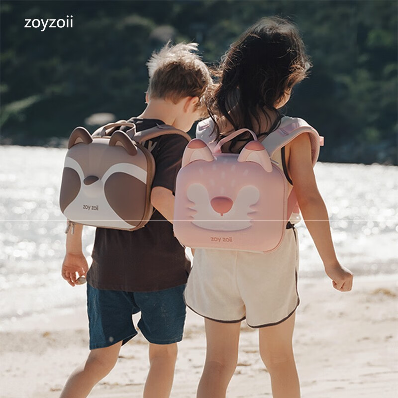 zoy zoiizoyzoii儿童书包女孩幼儿园可爱珍奇动物背包透气儿童礼物双肩包 机灵小粉狐全新礼盒包装