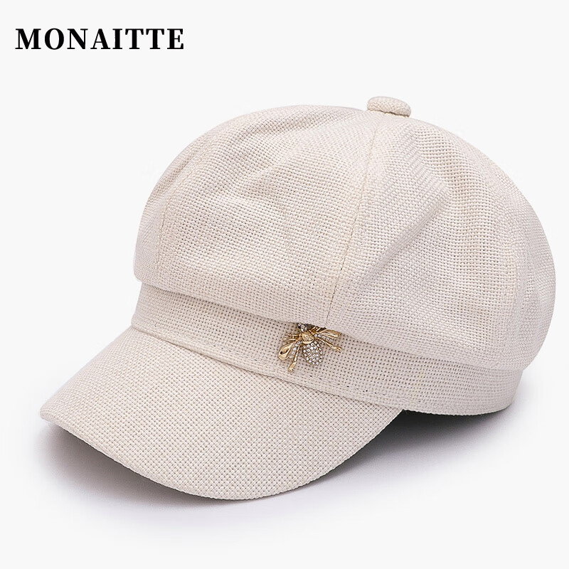 蒙奈特帽子女春秋新款时尚潮流百搭ins韩版小头围户外洋气遮阳贝雷帽 米色 加大码（57-59CM）使用感如何?