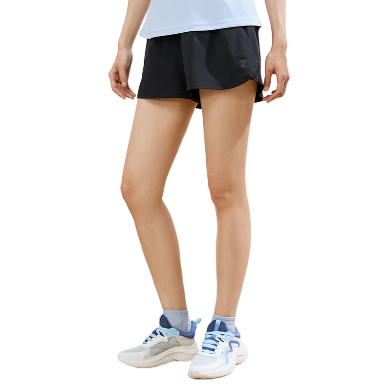 361°运动短裤女2026年夏季新款清爽吸湿速干跑步健身运动五分裤女 超级黑 XL