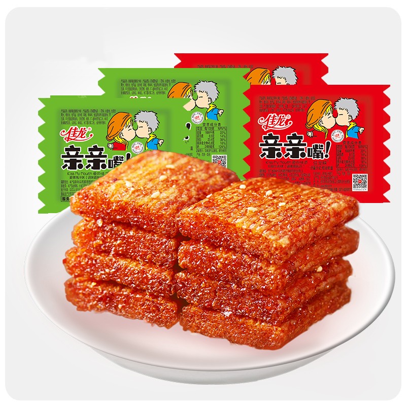 佳龙大面筋小面筋辣条办公室休闲零食麻辣怀旧辣条香辣鱼片鱼块鱼排