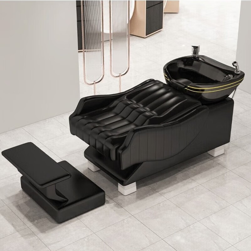 楹钰洗头床 店专用半躺式冲盆洗头床款 黑色黑盆洗头床