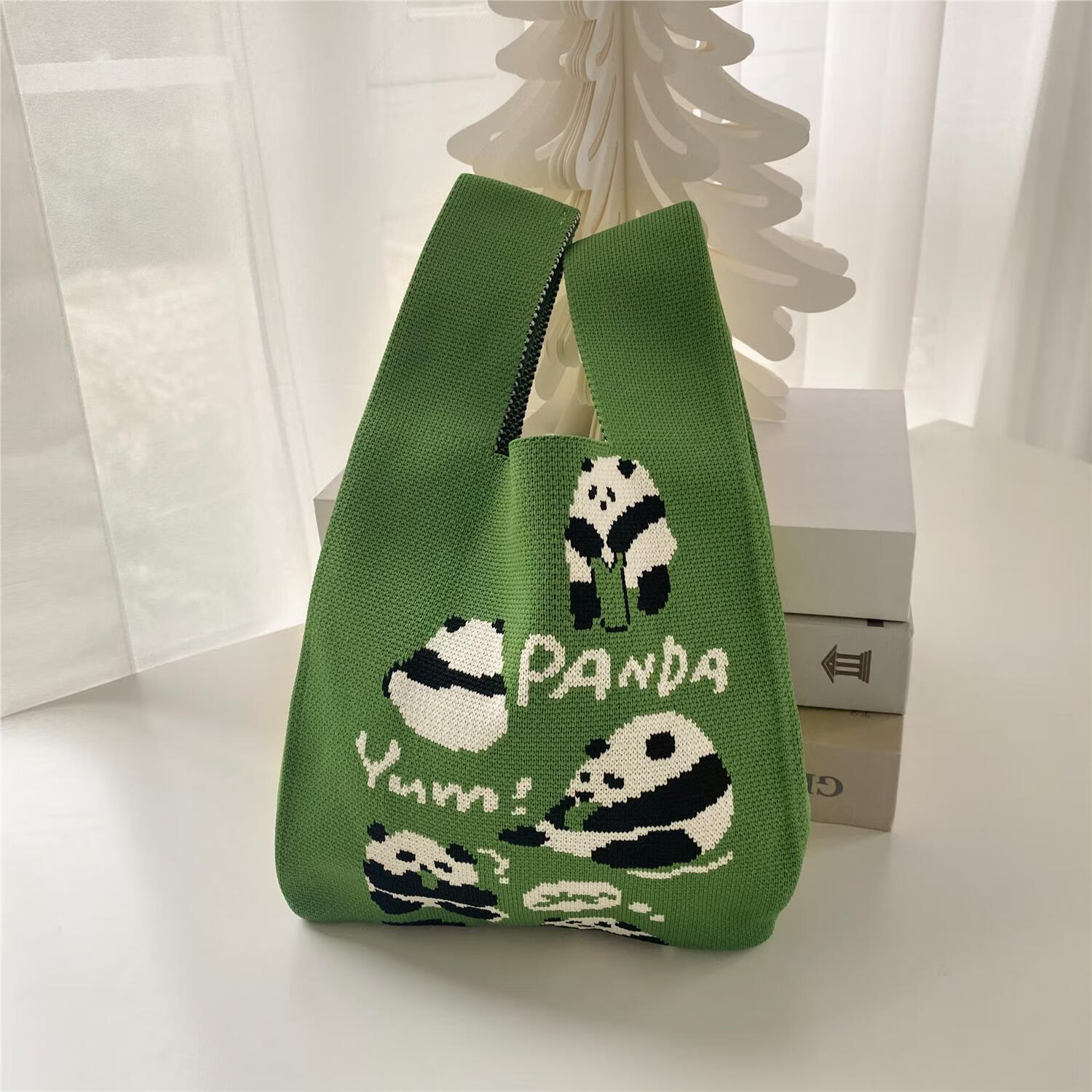 丰丰彐心成都爷爷熊猫针织包子手提包女生编织手拎包新年春节伴手礼