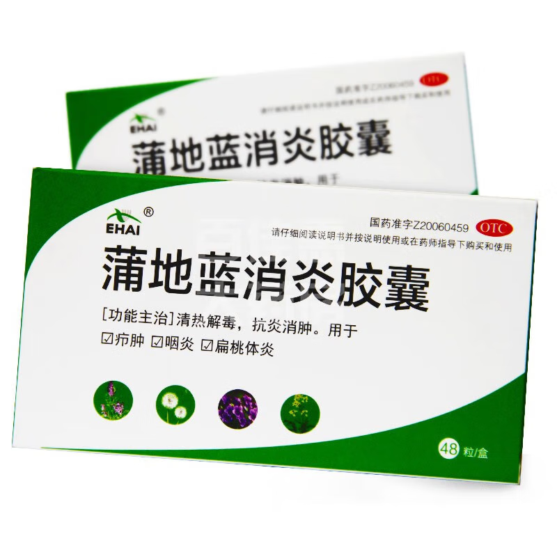 颐海 蒲地蓝消炎胶囊 0.4g*48粒 1盒