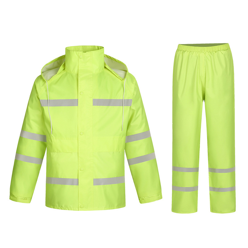 飞尔(flyer)反光雨衣套装 150d牛津布雨衣【荧光绿 m码】