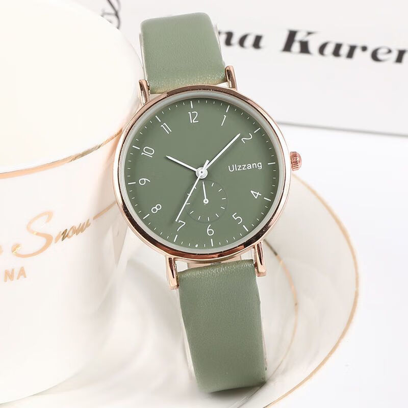 专用手表女款初高中女学生ins高颜值简约气质静音森女系 果绿色ulz-lv
