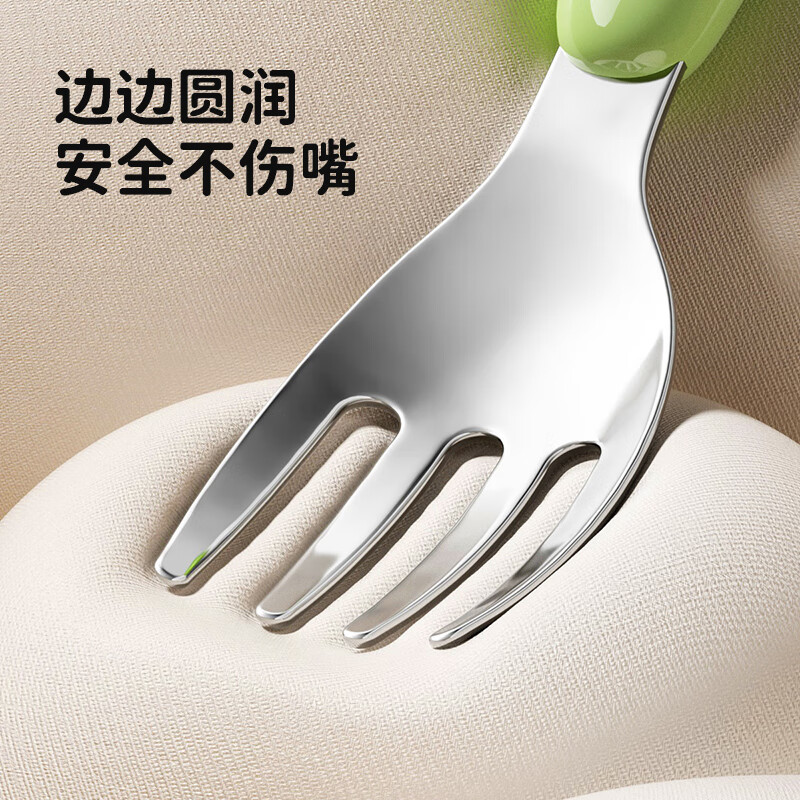 火火兔宝宝勺子学吃饭训练吃饭勺婴幼儿316不锈钢儿童练习餐具辅食勺