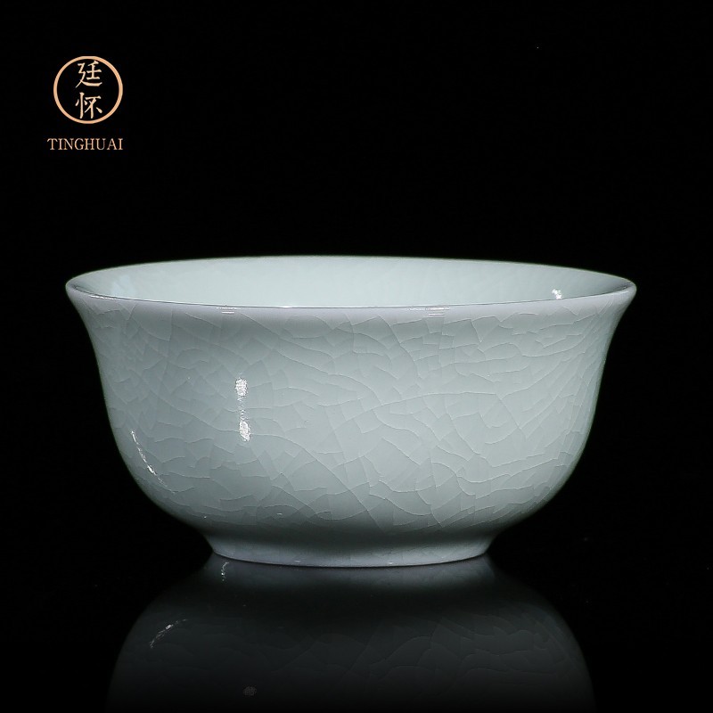 廷怀窑汝窑茶杯陶瓷功夫茶杯品茗杯主人杯玉青汝州汝瓷开片个人杯
