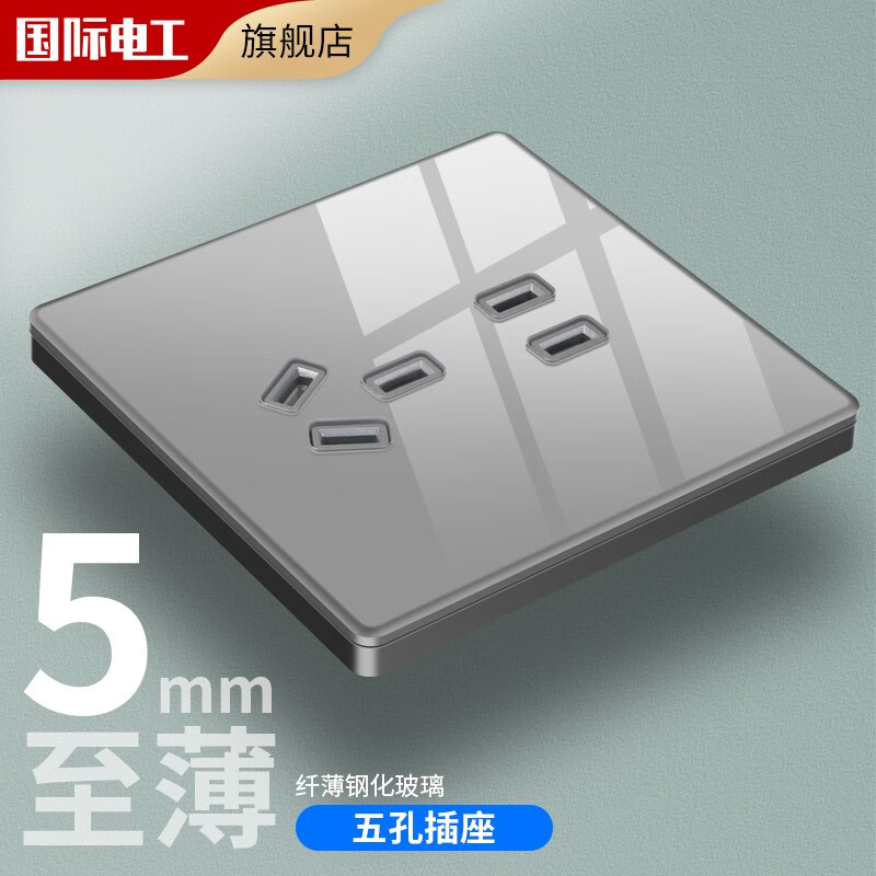 【官旗】国际电工 86型开关插座 五孔插座