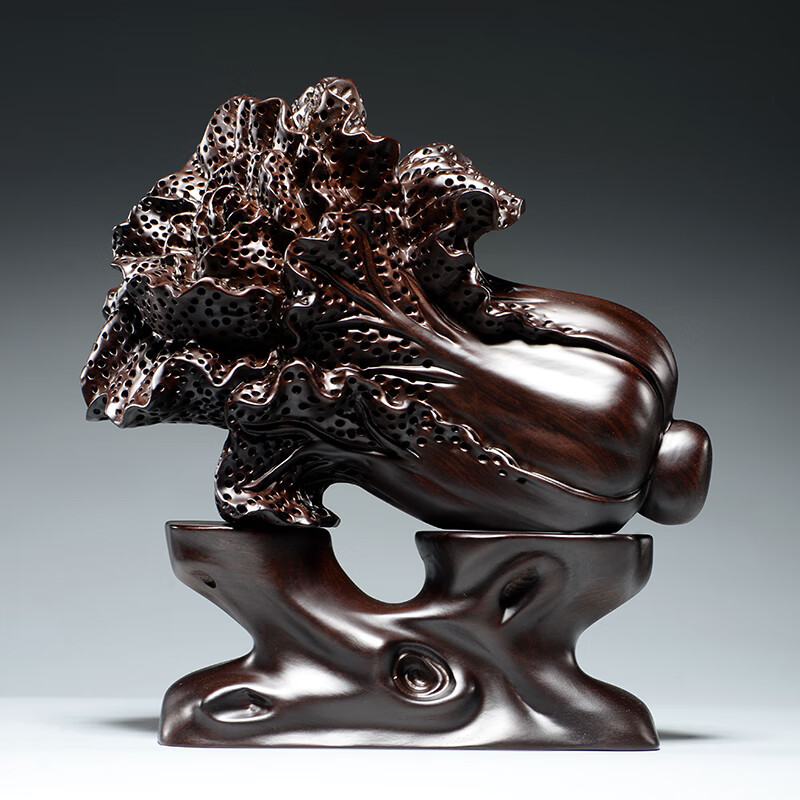 木雕刻白菜摆件家居客厅公司办公装饰工艺品店铺开业乔迁送礼 精雕