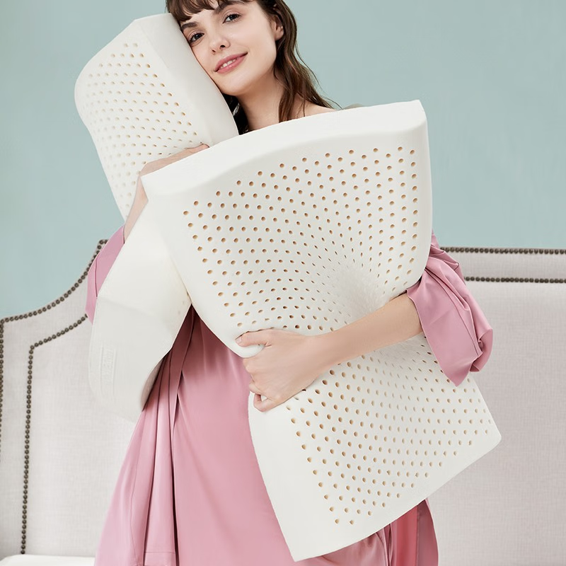 网易严选93%泰国天然乳胶枕 学生宿舍高低双区工学曲线立体按摩蜂巢气孔 C款【93%主推】优眠矮枕（卡其色）