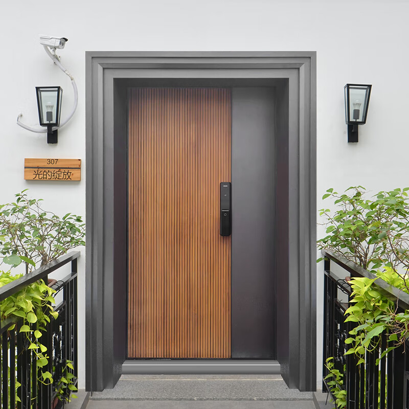 别墅子母门 别墅大门双开门防爆铸铝门入户门子母轻奢进户农村自 款式