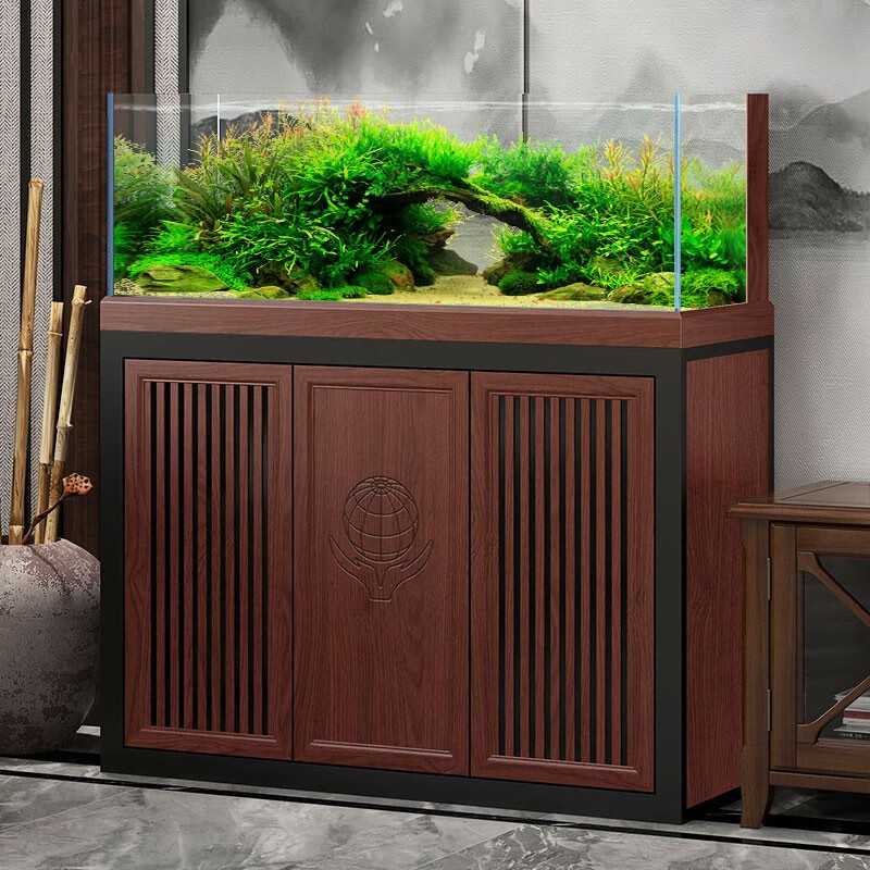 闽江水草缸家用客厅超白玻璃植物生态造景底滤中小型免换水金鱼缸