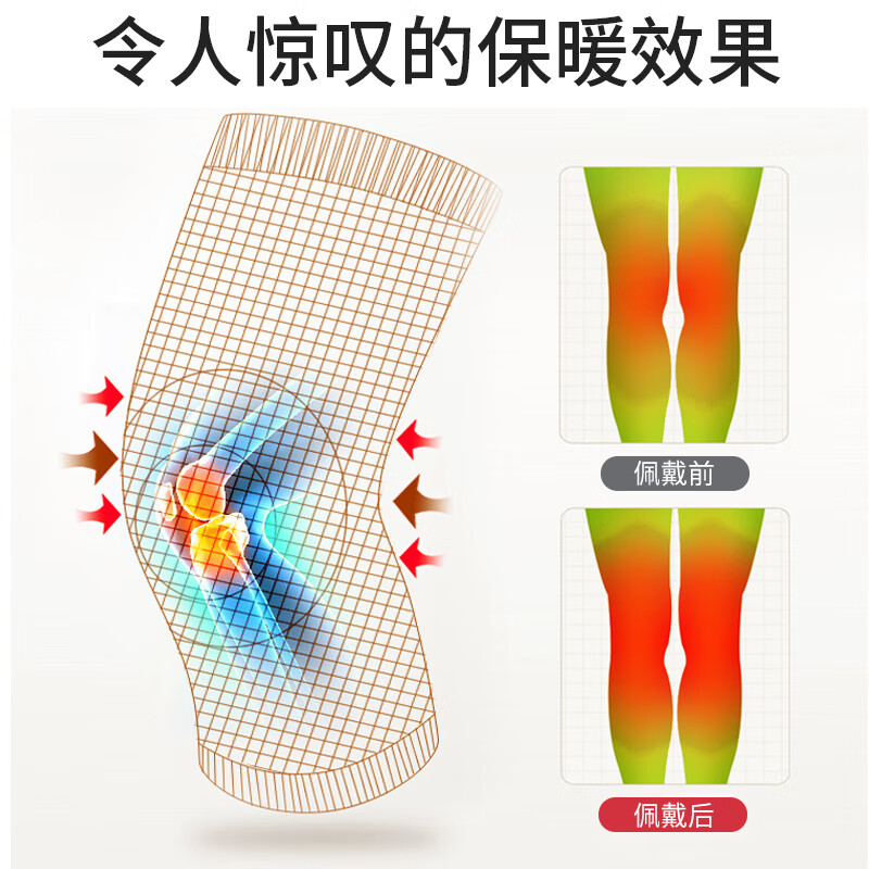 护荐护膝保暖绑带艾草自发热 运动防滑寒腿关节护具炎男女士秋冬 绑带款-灰色艾草热护膝 28cm