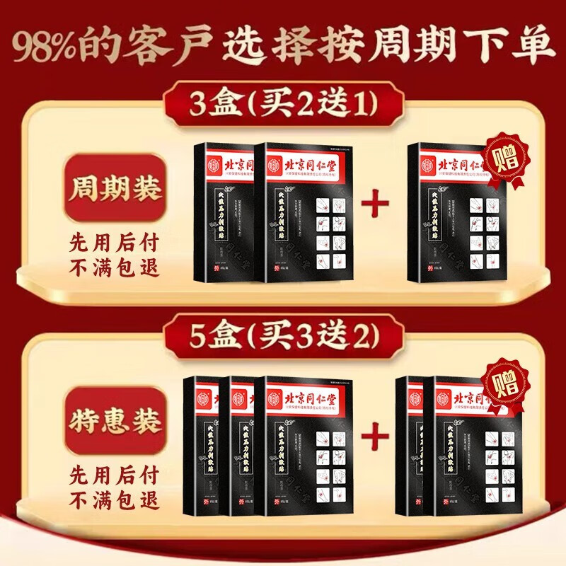 北京同仁堂坐骨神经疼痛贴膏腰椎间盘压迫神经腿疼腰疼屁股痛尾椎骨疼大小腿后外侧疼坐骨神经疼痛膏药贴 1盒装【8贴】
