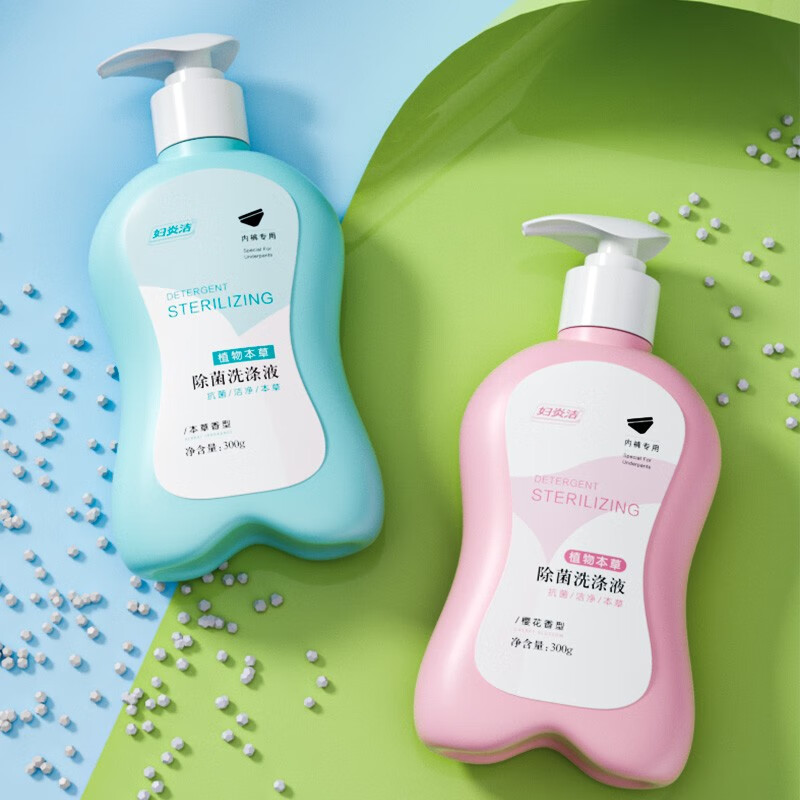 妇炎洁内衣内裤洗衣液男女士通用私处衣物手洗去渍除菌洗涤液 樱花香型300g