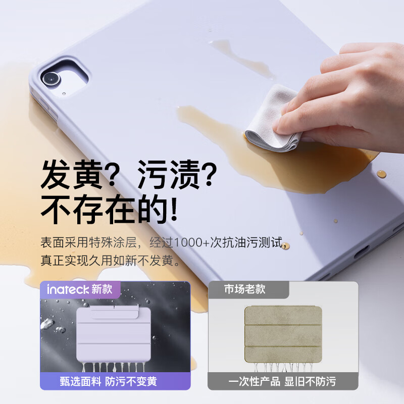inateck iPad11/10/9保护壳iPad Pro11英寸Air8/7/6磁吸保护套全包防摔防弯无极调节横竖支撑双面夹 【升级版】星黛紫-磁吸分合|升级金属支架 Air4/5/6/7/8 10.9英寸