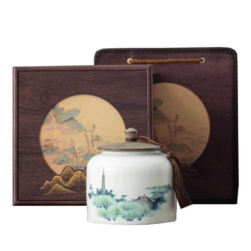金香源庐山云雾茶礼盒装茶叶绿茶特级2025新茶高山云雾茶商务活动伴手礼 千里江山 126g*1盒