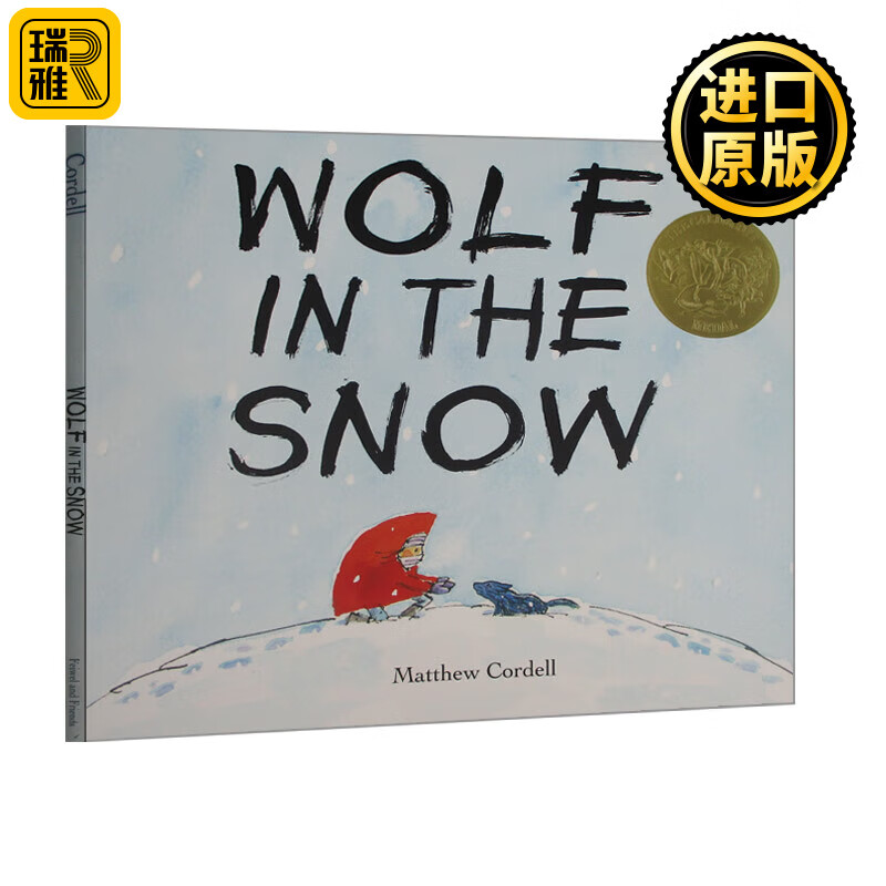 进口原版 wolf in the snow 我遇见了一只小灰狼 雪地里的狼 2018
