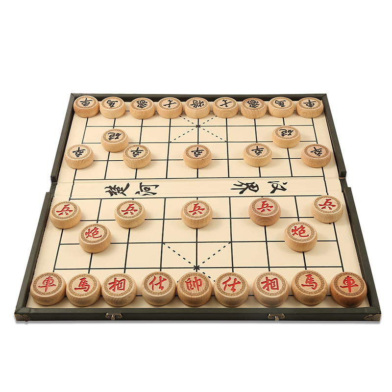 妙記象棋中國(guó)象棋實(shí)木象棋櫸木皮革棋盤(pán)一體特大號(hào)象棋60號(hào)8026