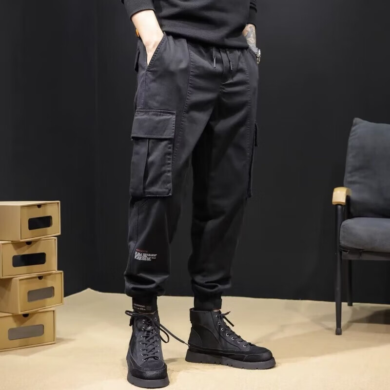 嘉晔薄款休闲裤子男耐磨宽松束脚弹力夏季工地防撕裂工作服劳保工作裤