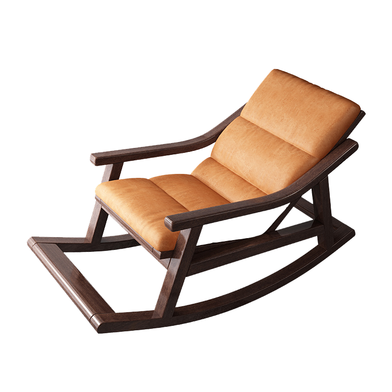 柴扉園 北欧实木躺椅阳台家用休闲老人椅卧室摇摇椅沙发椅客厅成人午睡椅A123 新款摇椅