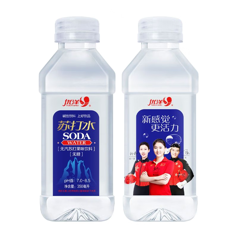 优洋无汽苏打果味饮料无糖苏打水350ml整箱批发 【优洋】350ml苏打水*24瓶