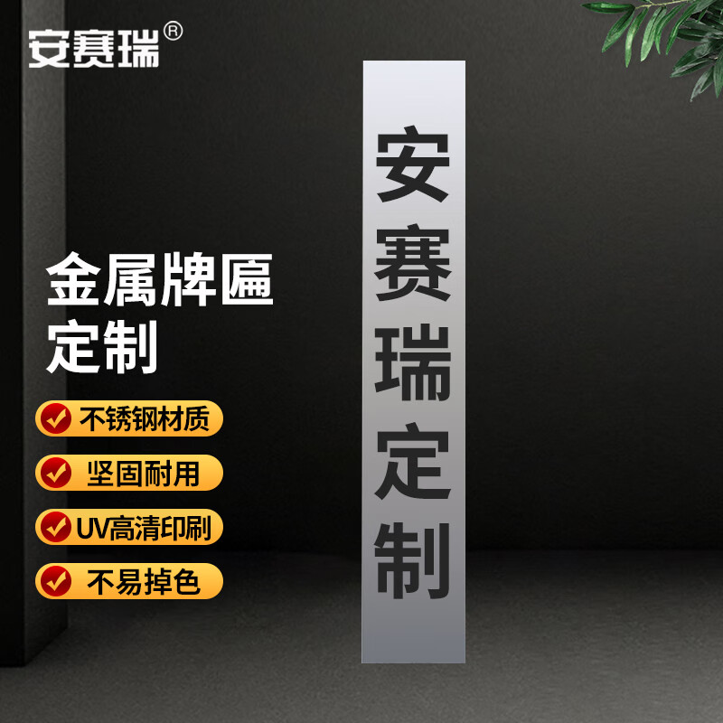 公司门牌铭牌定制 标示牌金属荣誉牌匾 35×220cm不锈钢亮面 1h00493