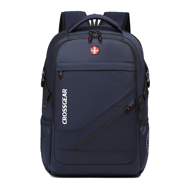CROSSGEAR瑞士軍士刀雙肩包大容量商務(wù)出差旅行背包男17.3英寸筆記本電腦包 防盜旗艦款17.3英寸-藏青色