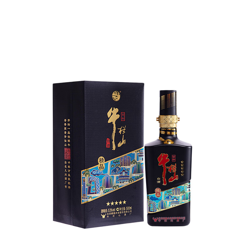 百年牛栏山 53度百年精品 黑牛五星 浓香型白酒 年货送礼 500ml 单