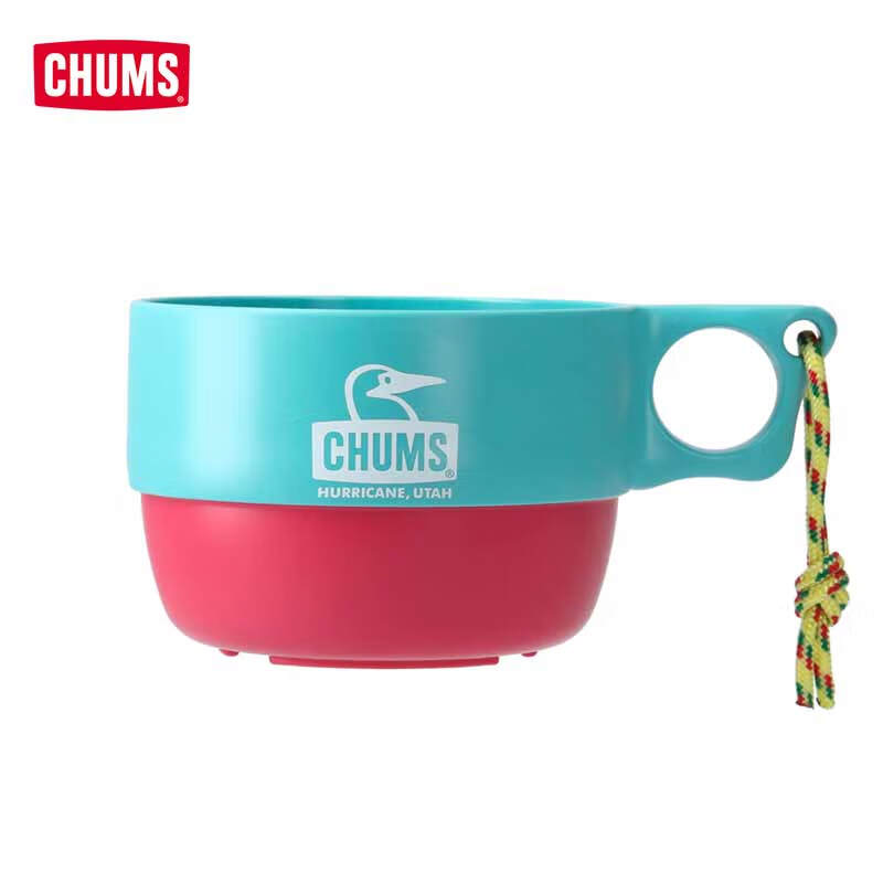 CHUMS洽洽鸟水杯撞色野营野餐防摔户外咖啡杯隔凉热便携式多巴胺情侣杯 （340ml）Y026 均码