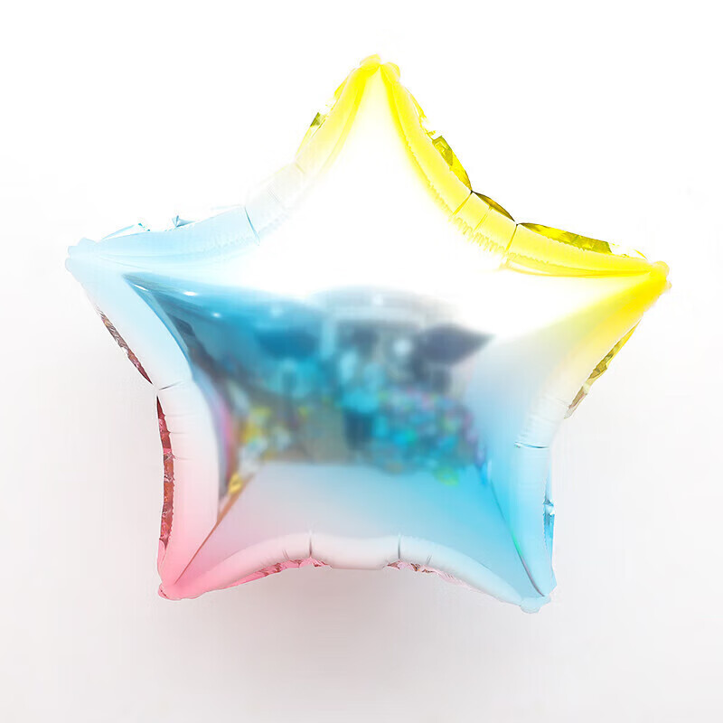 彩色数字立柱气球儿童宝宝周岁女孩生日派对装饰 18寸渐变彩虹五角星