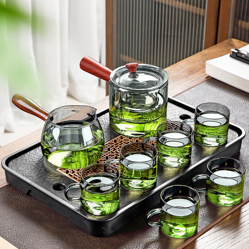 玻璃茶具套装家用客厅办公室喝茶泡茶器简易防烫功夫茶壶茶杯整套茶盘