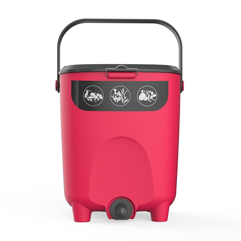 家用堆肥桶10L精品装 碧奥兰厨余垃圾分类发酵堆肥工具BIOLAN 红色